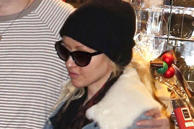 Кристина Агилера вышла за покупками без макияжа