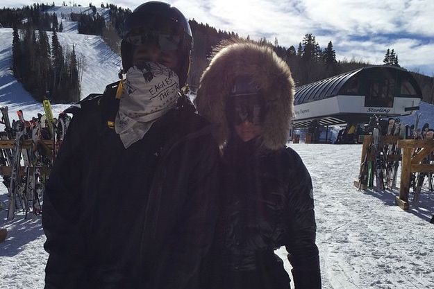 Ким Кардашьян с мужем покоряет горнолыжные трассы