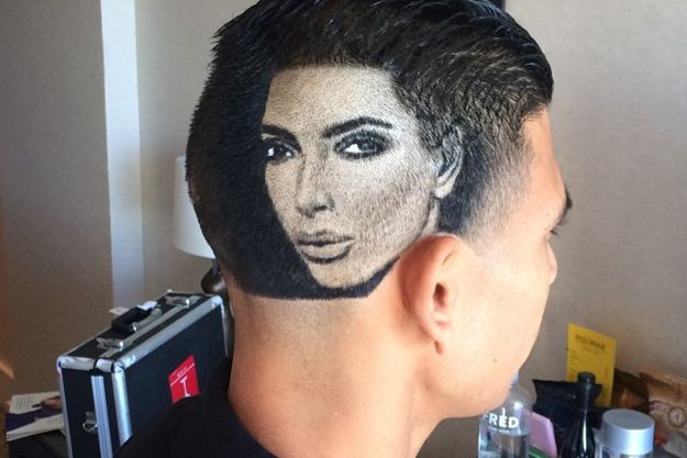 Фанат выстриг на голове портрет Ким Кардашьян