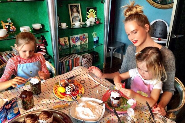 Глюкоза с дочерьми готовится к пасхе