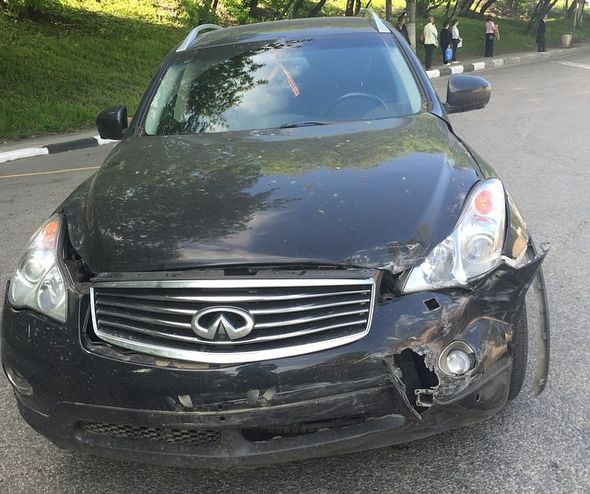 Разбитое авто Агаты Муцениеце