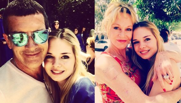 Антонио Бандерас и Мелани Гриффит с дочерью Стеллой