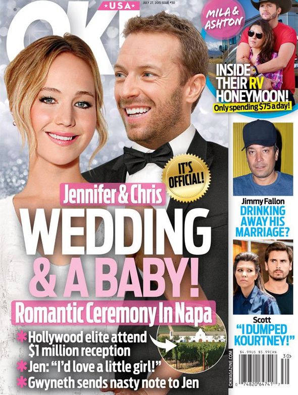 Крис Мартин и Дженнифер Лоуренс