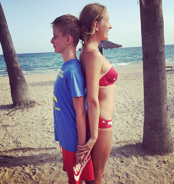 Катя Осадчая с сыном Ильей