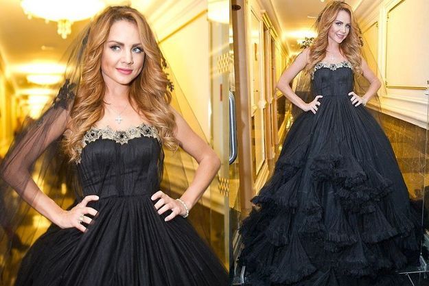 МакSим вышла на сцену в черном свадебном платье