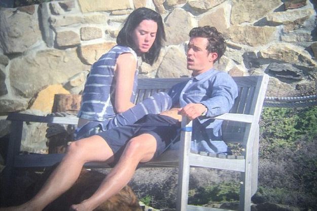 Кэти Перри и Орландо Блума застали за страстными поцелуями