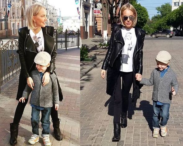 Маша Малиновская с сыном Мироном