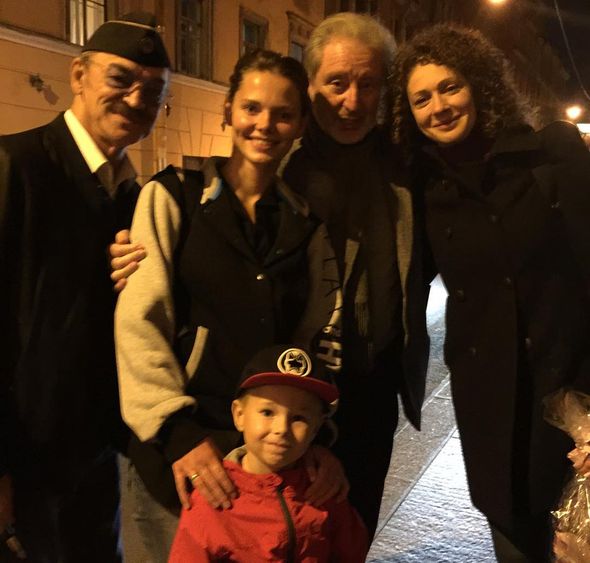 Михаил Боярский, Вениамин Смехов с женой и Елизавета Боярская с сыном Андреем